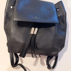 Kate Spade Black Pebbled Leather Backpack